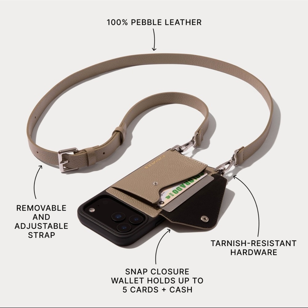 Bandolier Tan Phone Case with Strap - Picture 2 of 8